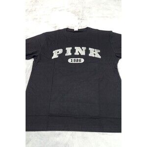 Victoria's Secret Small Black 1986 Campus Cotton Tee NWT